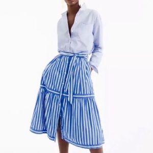 J. Crew Button Front Stripe Skirt
